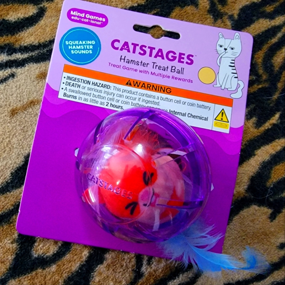 Catstages Cat Ball W Squeak Mouse Ea.
